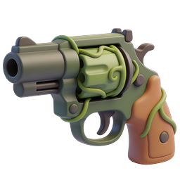 Clay Style Vine-Wrapped Revolver Pistol 3D Icon