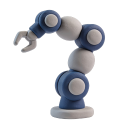 Icono de robot clay 3D – personaje de IA amigable