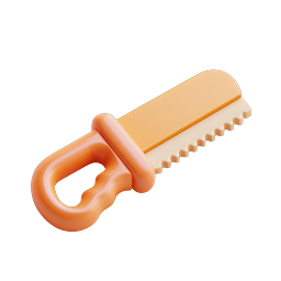 Clay Style Saw Tool Icon - 3D Orange Design