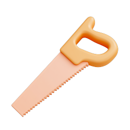 3D Clay Saw Tool Icon - Carpentry & Woodworking