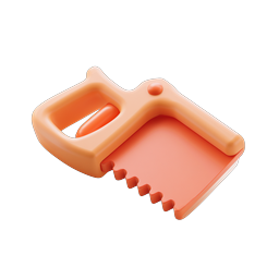Clay-Style Hand Saw 3D Icon for Tool Apps