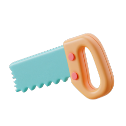 Clay Style Saw Icon - 3D Hand Tool Illustration