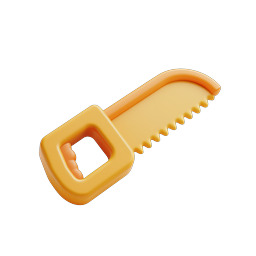 Clay 3D Saw Icon - Carpentry Tool Design