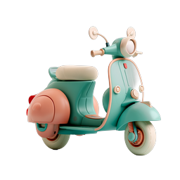 Clay Style Scooter Icon - 3D Rendered Moped