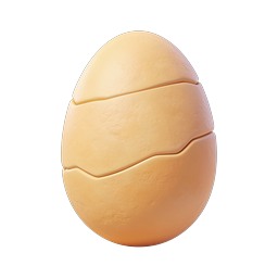 Clay Segmented Egg 3D Icon | Orange Sculpted Shape