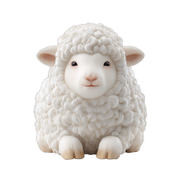 Adorable Clay Sheep Icon - Cute 3D Farm Animal