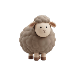 Cute Clay Sheep Icon - 3D Farm Animal Illustration
