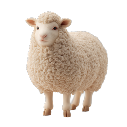 Cute Clay Sheep Icon - 3D Farm Animal Illustration