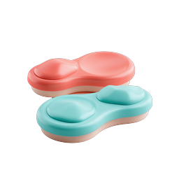 3D Clay Style Shoes Pair Icon - Pink & Turquoise