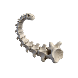 3D-Icon von einer Schlangenhirnwirbelsäule aus Ton