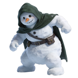 Clay Style 3D Snowman Character with Green Cloak