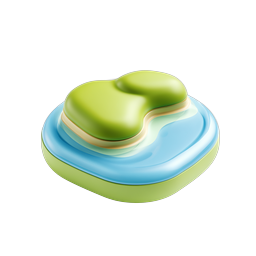 Clay-Style Green and Blue Soap Bar Icon for Skincare Apps
