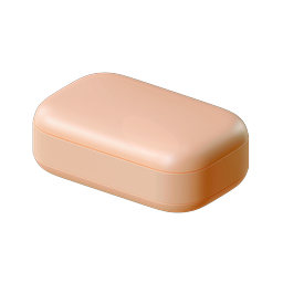 Clay Soap Bar 3D Icon - Smooth Peach Minimalist Design