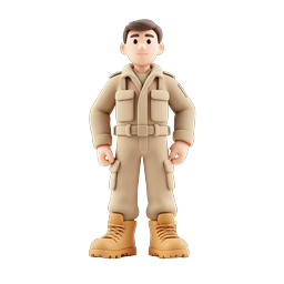 Clay Soldier Character 3D Icon