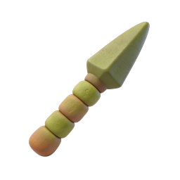 Clay Spear Icon - Cute 3D Handcrafted Pointed Tool