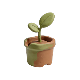 Clay Sprout in Pot - Cute Plant Icon | Handmade Nature