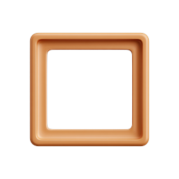 Clay Square Frame Icon | 3D UI Element Design
