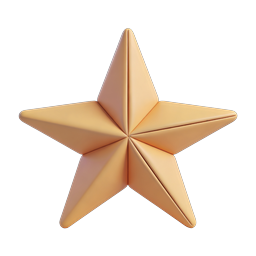 Premium 3D Clay Star Icon - Golden Rating Symbol