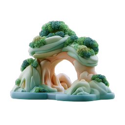粘土风格自然石拱门 3D 图标