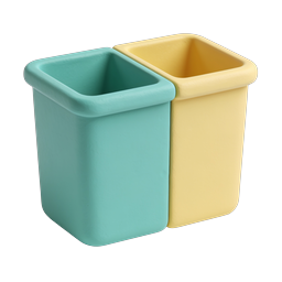 Clay Storage Bins - 3D Rendered Pastel Container Icons