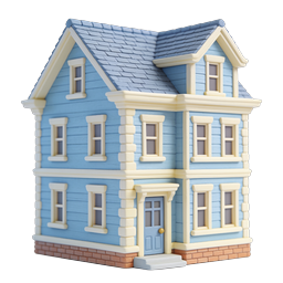 Clay Style 3D House Icon - Charming Miniature Home