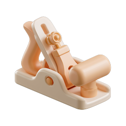 Clay Style Stapler 3D Icon - Soft Peach Office Supply