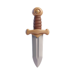 Clay Style 3D Sword Icon for Fantasy Games