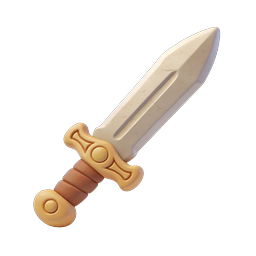 Icona spada 3D in stile clay per giochi e app fantasy
