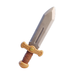 Schwert-Icon im Clay-Stil - 3D-Fantasy-Waffe