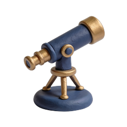 Clay Telescope Icon - Handcrafted Astronomy Figurine