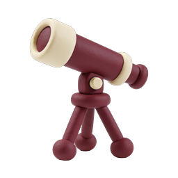 Clay Telescope Icon - 3D Astronomy Observation Tool