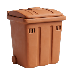 Clay-Style Trash Bin Icon | Handcrafted 3D Illustration