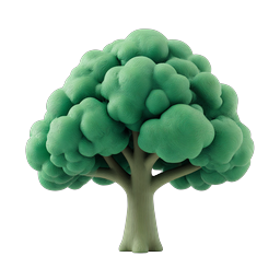 3D-Baum-Icon aus Ton - Nature Design Element