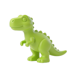 Clay T-Rex Dinosaur Icon | Cute 3D Green Dino