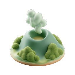 Clay Volcano Icon - 3D Nature Illustration