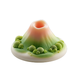 Icona vulcano di argilla | Illustrazione 3D della natura