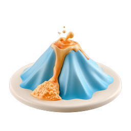 Clay Volcano Icon - 3D Lava Eruption Illustration