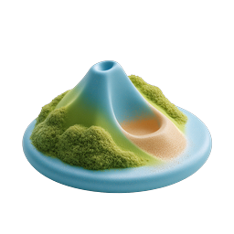 Clay Volcano Island 3D Icon - Miniature Landscape Design