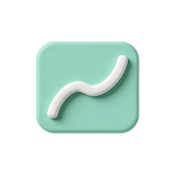 Clay Wave Icon - 3D Mint Green App Icon Design