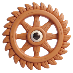 Icono Rueda de Arcilla - Diseño de Ornamento de Terracota 3D