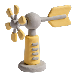 Handmade Clay Windmill Icon | 3D Sculpted Design
