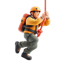 Ícone 3D de Alpinista de Argila | Personagem de Aventura