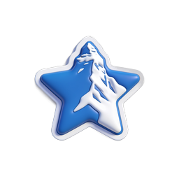 Climbing Star Achievement Icon - 3D Blue Success Symbol