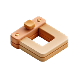 3D Isometric Clipboard Clip Icon in Orange Copper