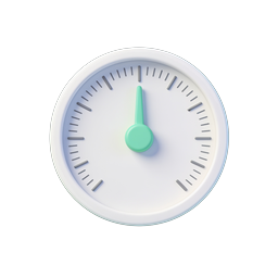 Clay Style Clock Gauge Icon | 3D Time Tracker