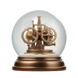 Clockwork Snow Globe - 3D Realistic Icon