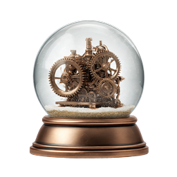 Antique Clockwork Snow Globe Icon - Vintage Gears
