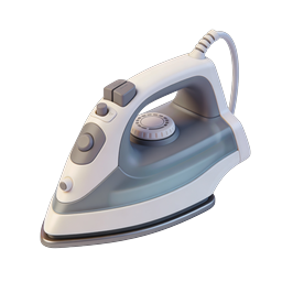 Modern Clothing Iron 3D Icon | Household Appliance