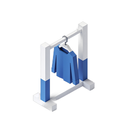 Isometric Clothing Rack Icon | Wardrobe & Fashion App