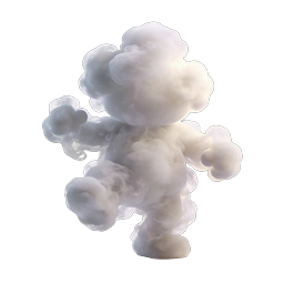 3D Cloud Character Icon - Cute Fluffy Mascot